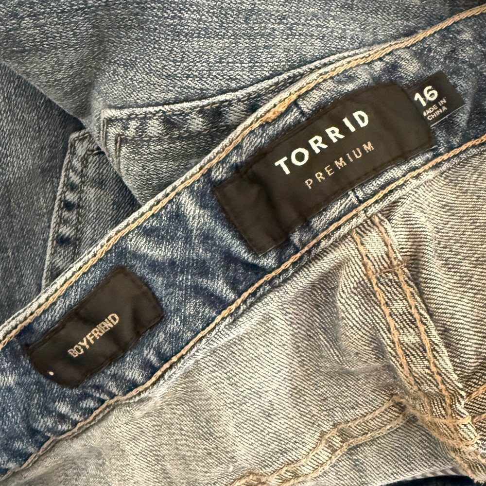 Torrid Blue Distressed Boyfriend Jeans - Picture 5 of 9
